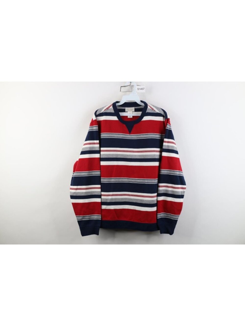 Vintage 90s Streetwear Womens Size XL Striped Color Block Crewneck Sweatshirt
